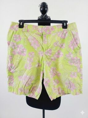 Lilly Pulitzer Lime & Pink Floral Bermuda Shorts